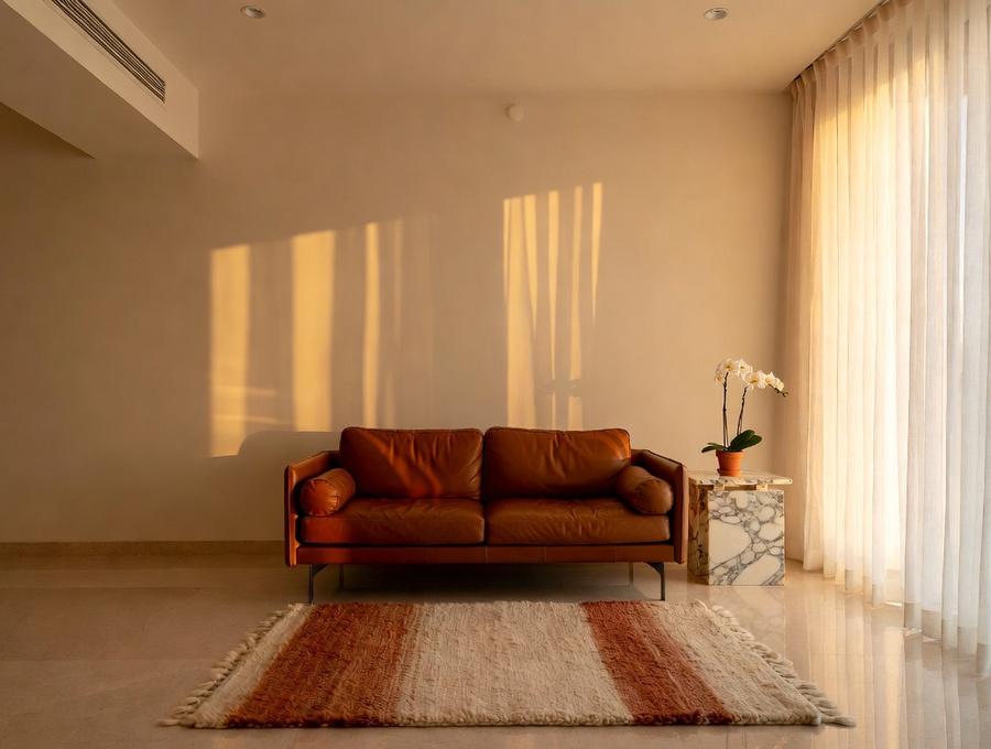 Warm minimalist living room