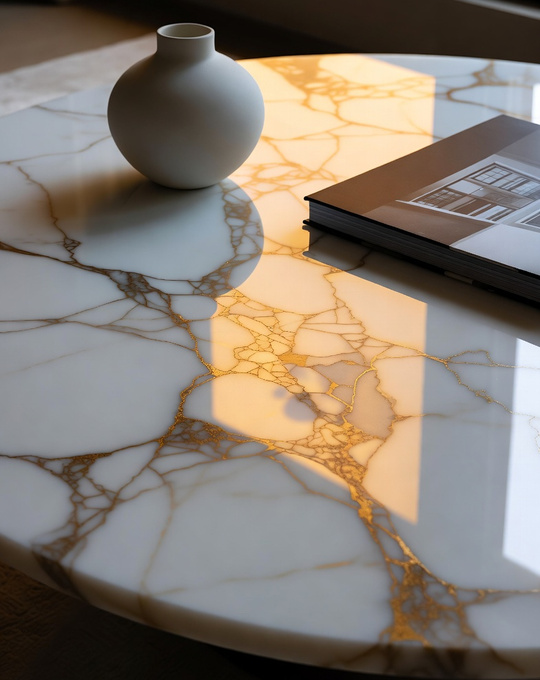 Marble coffee table detail